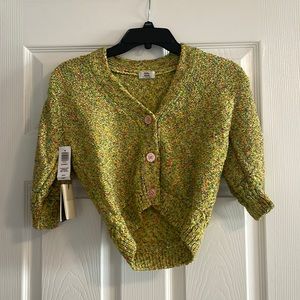 NWT multicolor crop cardigan